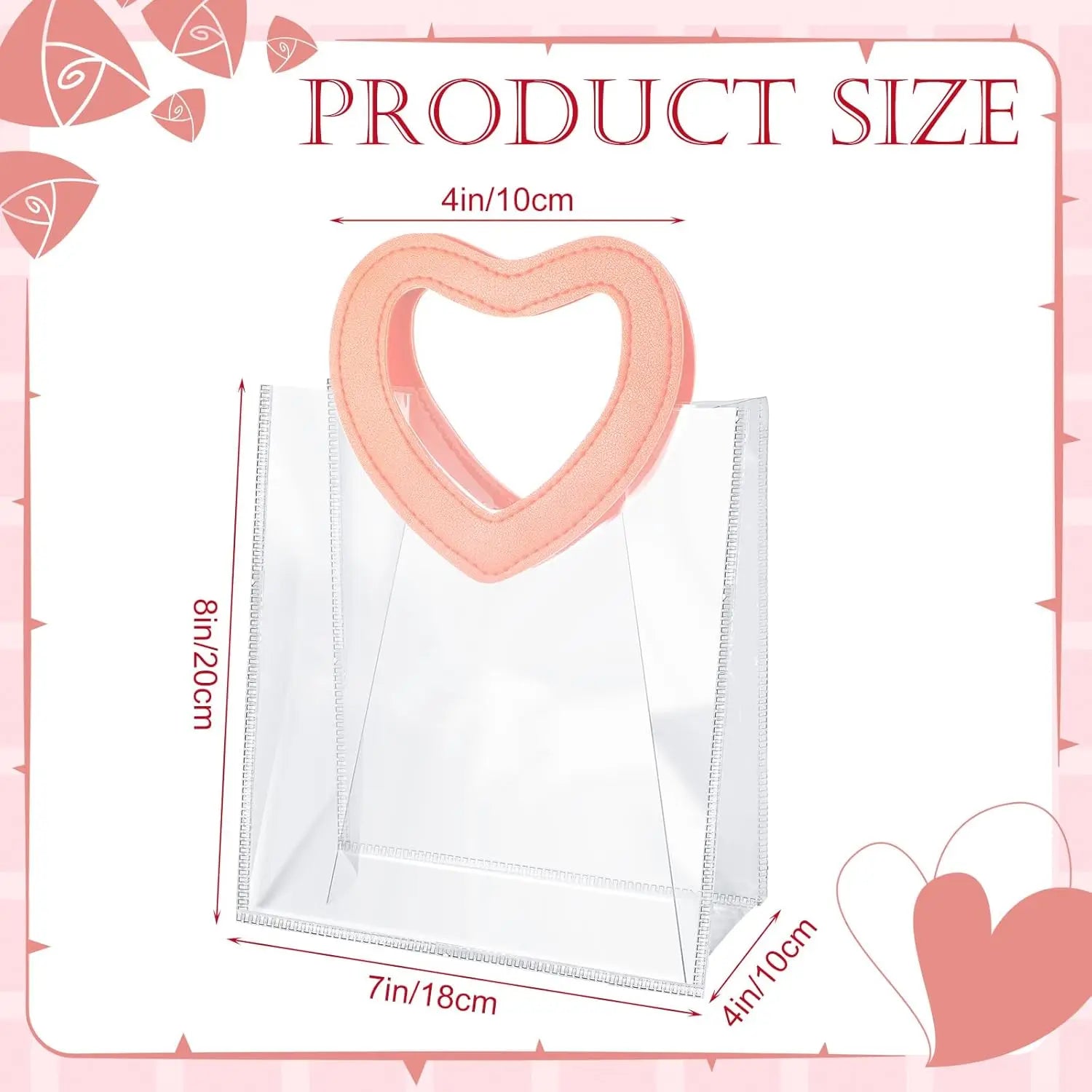 Heart-Shaped Handle Gift Bags | Holiday Tote Bags 6/12/24 Pack