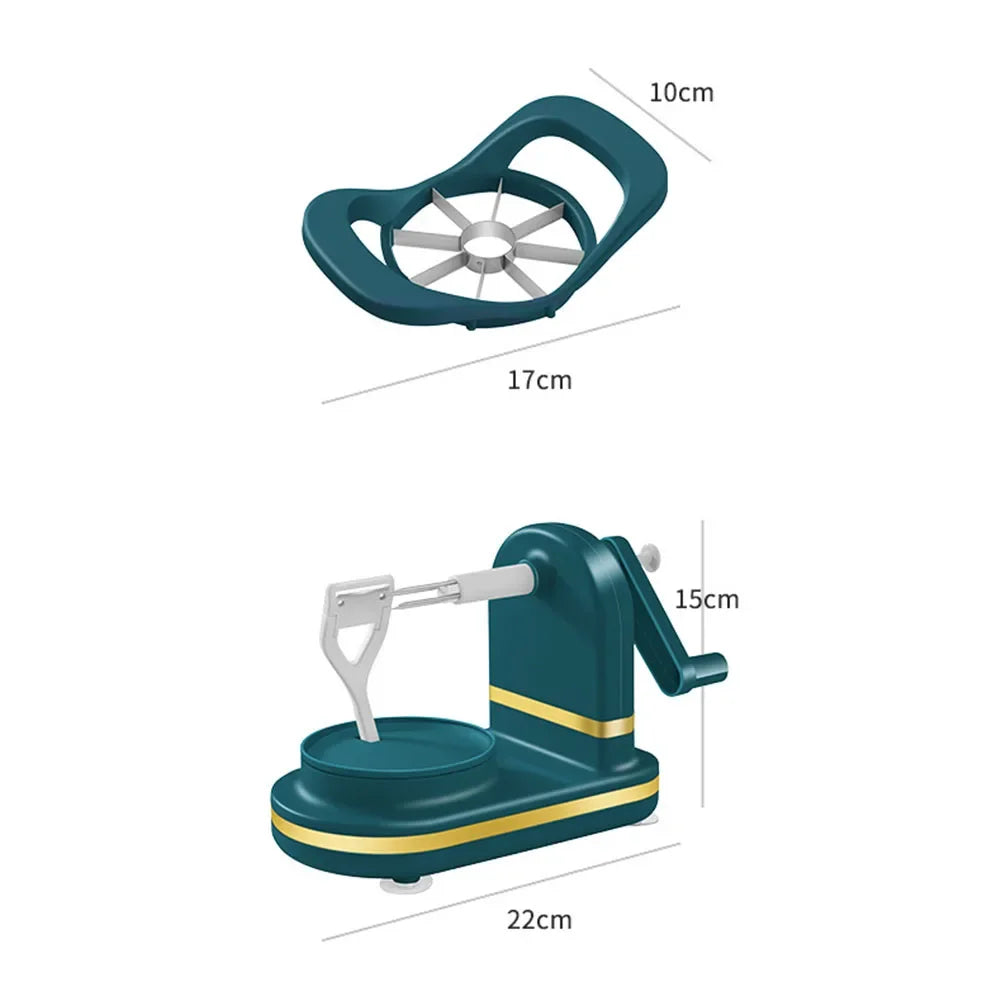 1 Apple Potato Peeler Versatile Fruit Slicing Machine Stainless Steel Zpaxo Dark Green Set