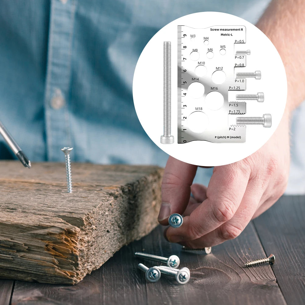 Screw Thread Pitch Gauge Ruler Anti-slip Metric Angle Model Measuring