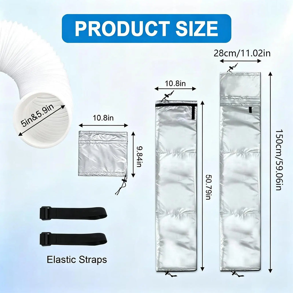 Air Conditioning Hose Cover 5-5 9-inch Exhaust AC Pipe Sleeve Heat
