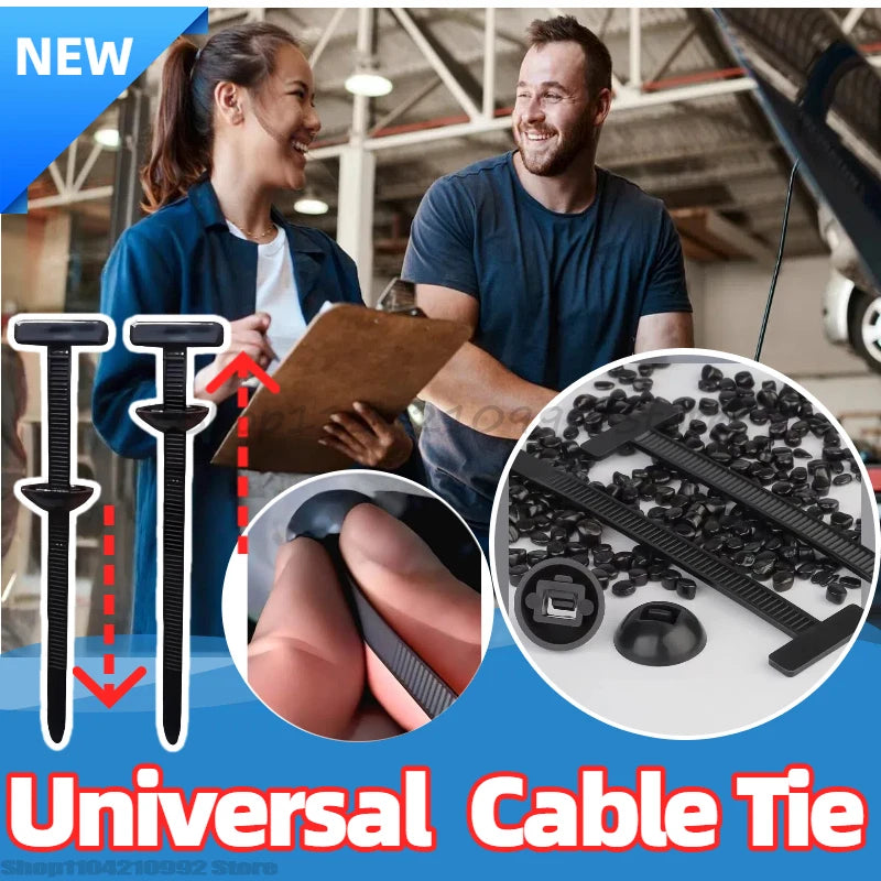 Heavy-Duty Self-Locking Nylon Cable Ties Buckle Fixed Through The Core Nail Cable Tie High-Strength Fasteners Car/Home/Outdoor Zpaxo