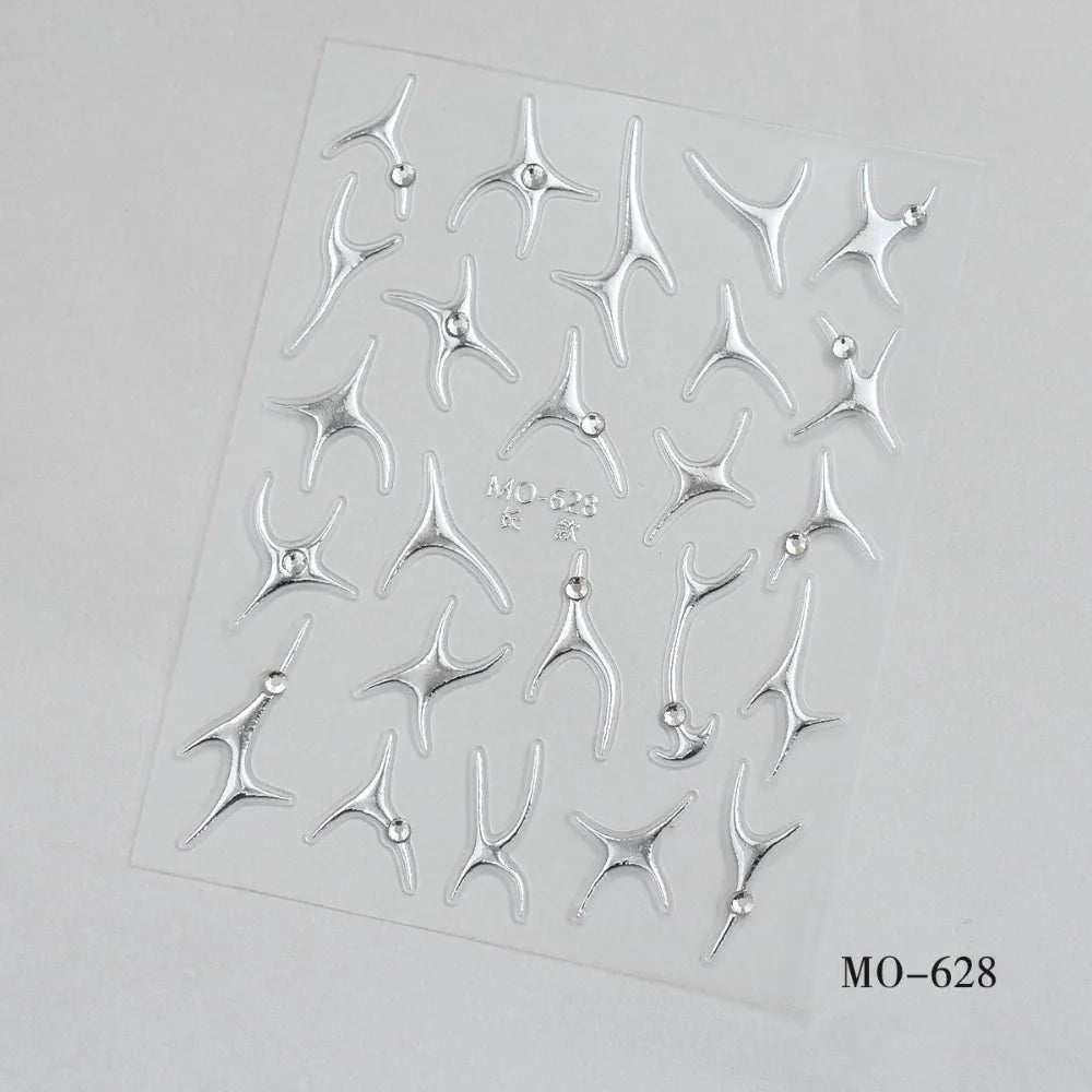 Luxury Nail Art Stickers Metallic Texture Gothic Impression Self Zpaxo Style 4