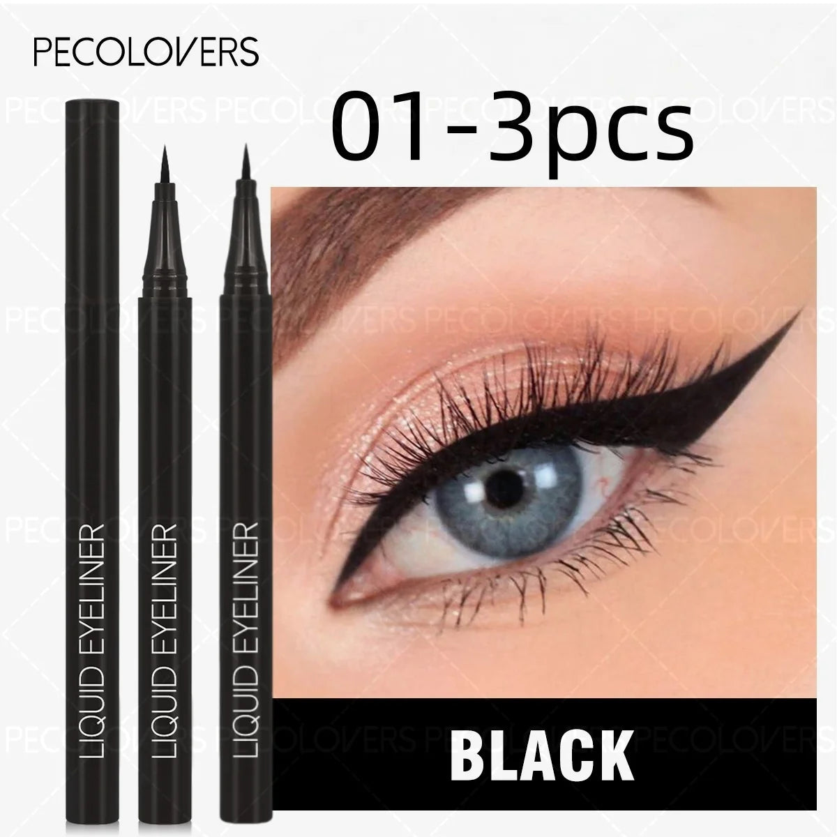 3pcs Waterproof Fast Dry Eyeliner Black Liquid Eyeliner Pen Eye Liner Pencil Make-up for Women Cosmetics Zpaxo 02