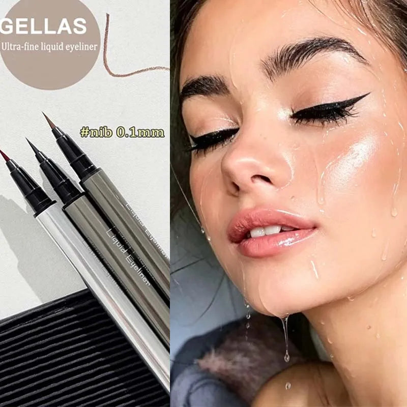 Ultra Thin Black Liquid Eyeliner Matte Long-lasting Waterproof Metal
