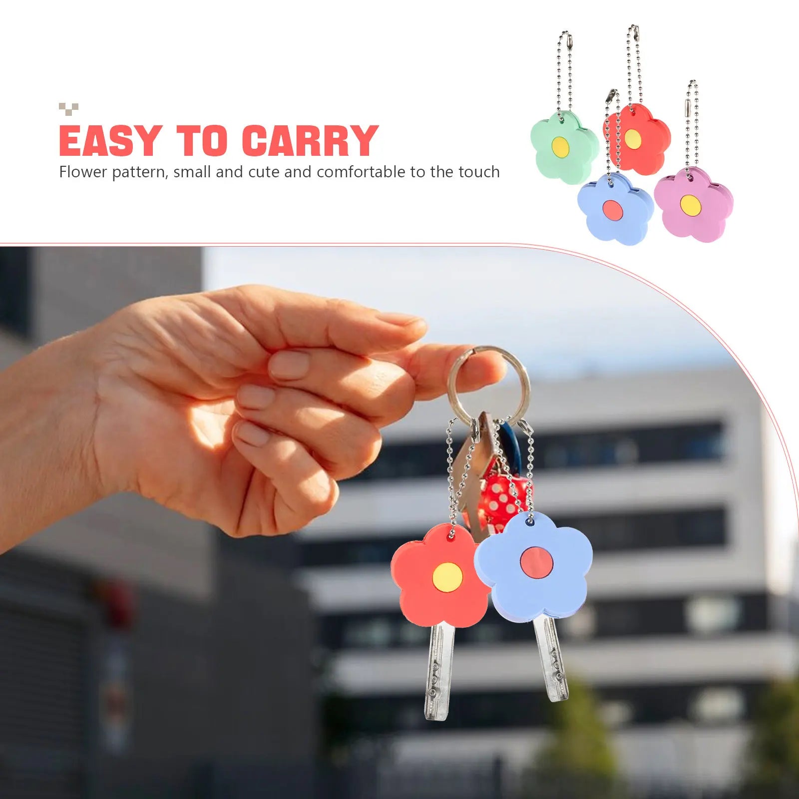 Key Covers Cute Flower PVC Protector Sleeve Home Identifier Caps