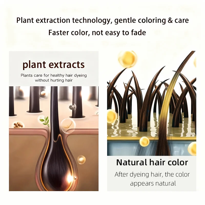 YUITIKUE Brown Hair Dye Shampoo – 4-in-1 Plant Formula 100ml Hair Dye Shampoo Zpaxo