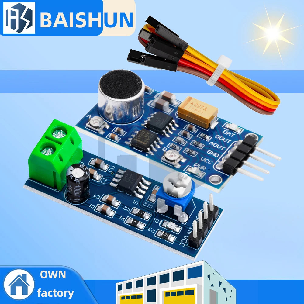 LM386 Audio Amplifier Module - 200x Gain, 5V-12V Input, 10K Adjustable Resistance, Compact Design for DIY Audio Projects and Po Zpaxo
