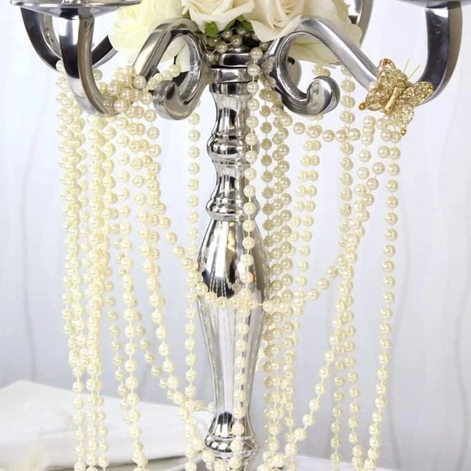 25M Faux Pearl Bead Garland – Wedding, Christmas & Craft Decor