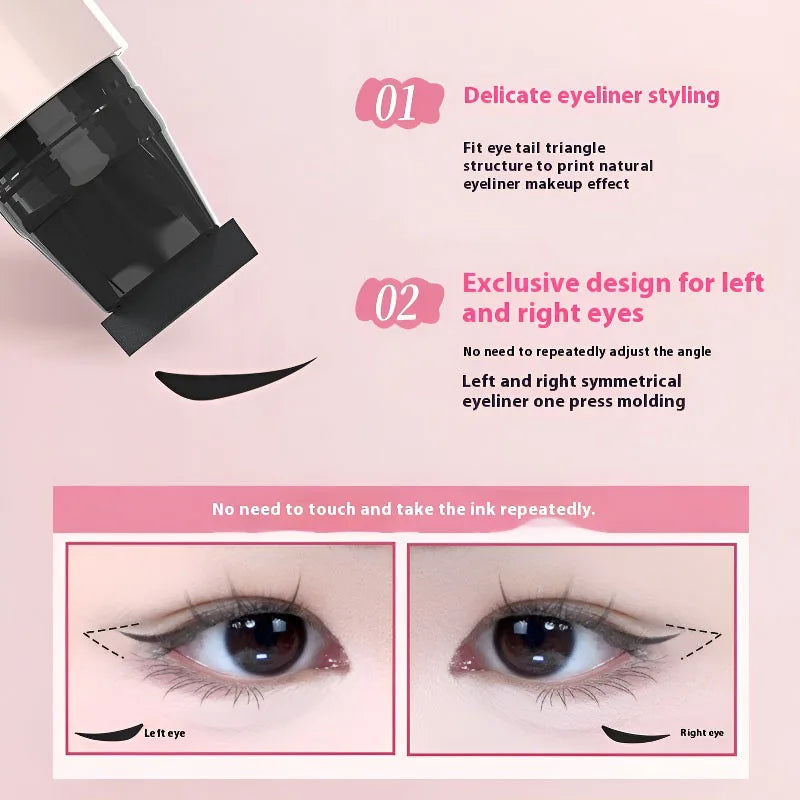 Dual-head Rotatable Eyeliner Stamp Integrated Waterproof Long Wear Zpaxo