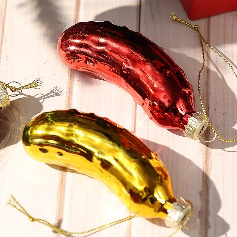 Christmas Glass Pickle Ornament – Festive Tree Hanging Pendant