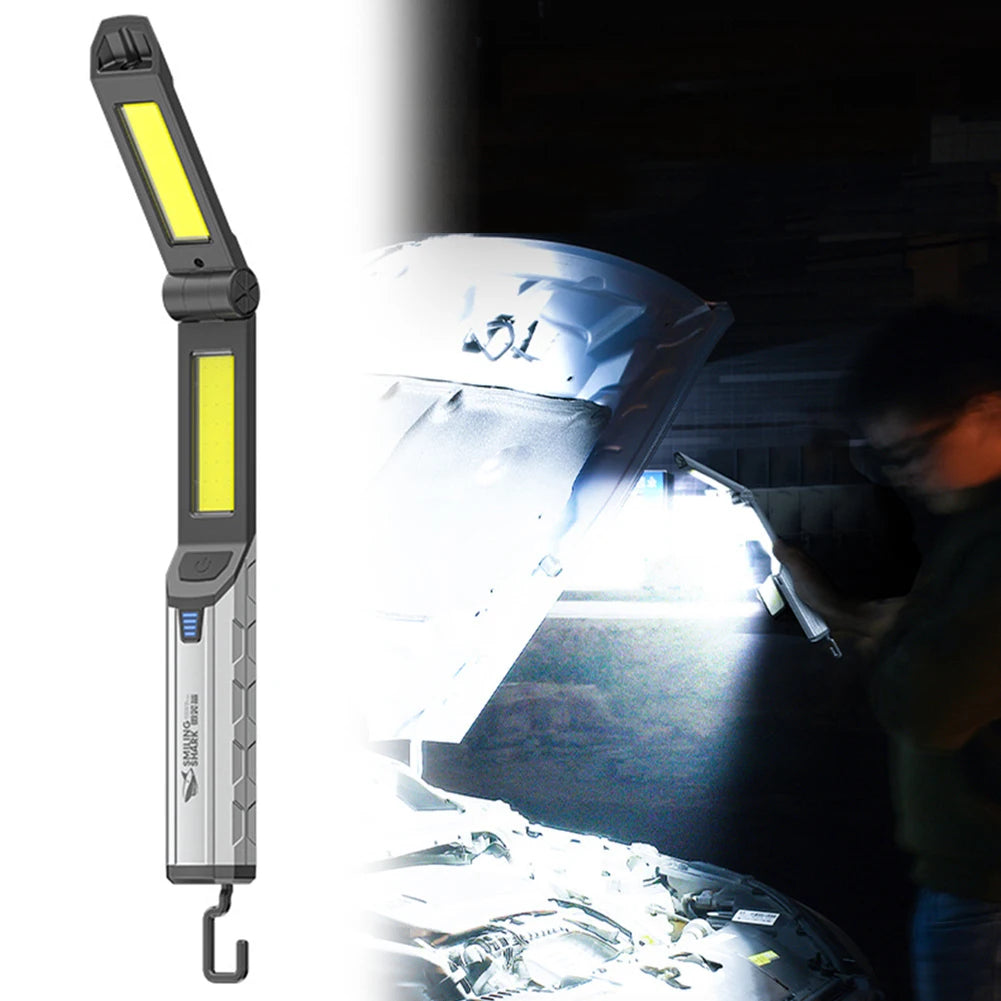 XPE COB LED Work Light Magnetic Handheld Flashlight Hook Inspection