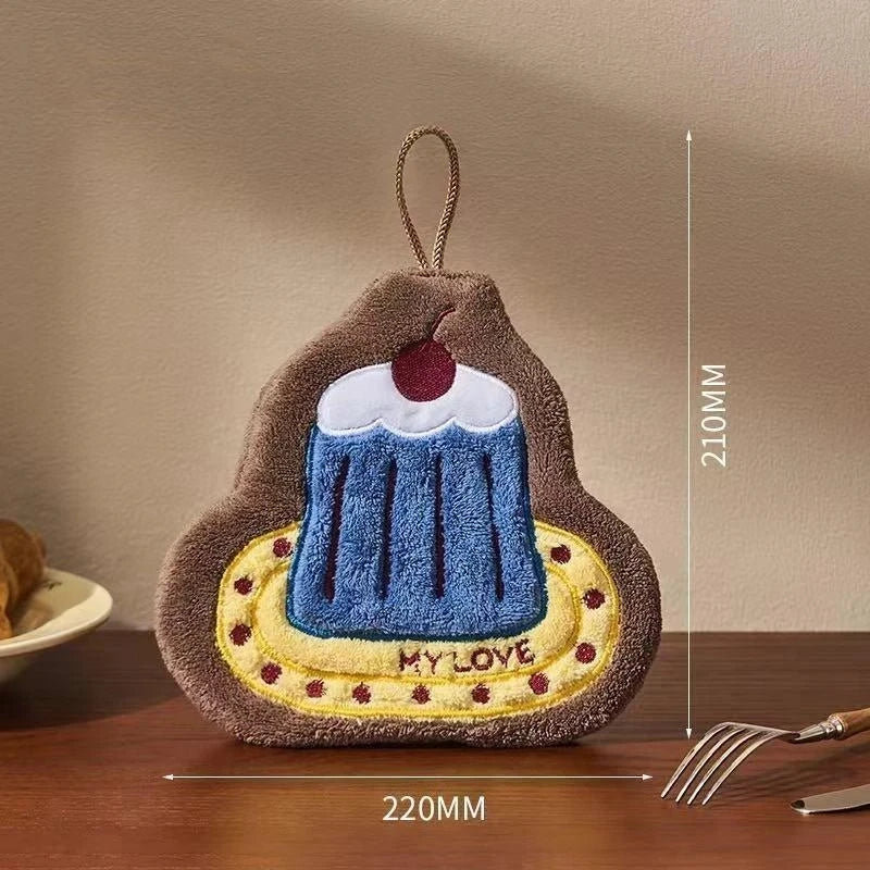 ▶1PCS Cute Cheese Bread Cake Shape Super Water-absorbing Soft Hand Towel For Bathroom Kitchen Washing Hands Cloth Zpaxo A1