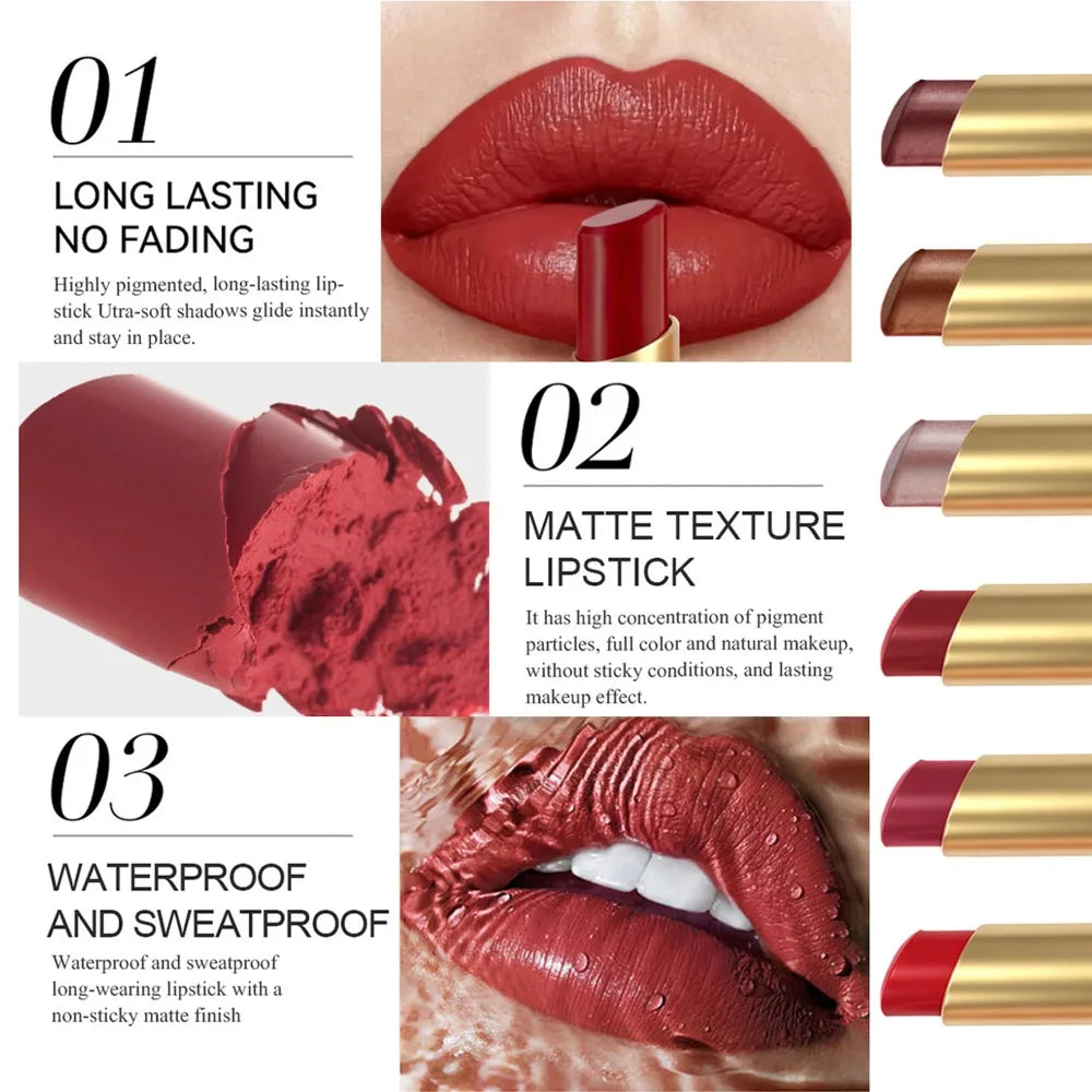 Pearlescent Pink Glitter Lipstick Moisturizing Waterproof Zpaxo
