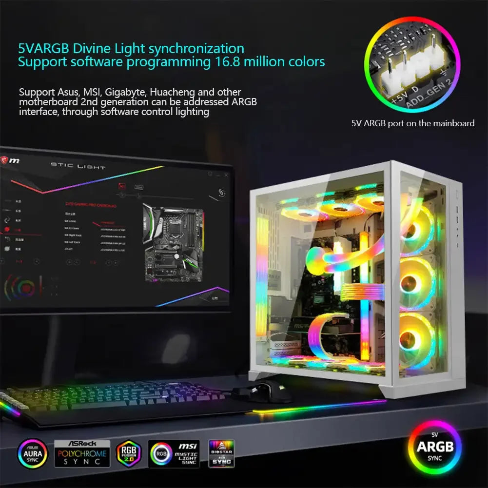 Fanmuran ARGB LED Light Strip Bar – ATX 24PIN & GPU Cover PC ARGB Light Bar Zpaxo