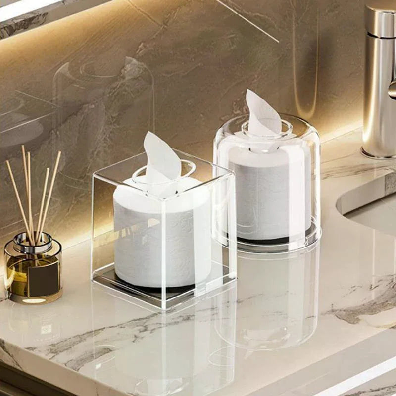 Living Room Desktop Transparent Napkin Box Ins Style Home Creative Bathroom Storage Simple Acrylic Square/Round Tissue Box Zpaxo
