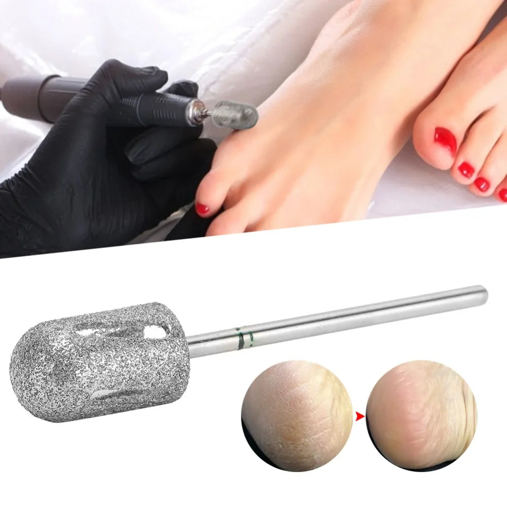 Stainless Steel Pedicure Polishing Head Diamond Carbide 3 Shank Foot Zpaxo