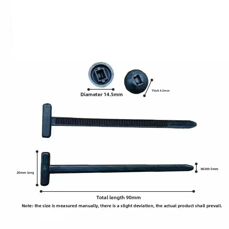 Car Nylon Cable Tie Buckles Universal Heavy Duty Self-Locking Zip Ties Holder with Pin Button Fasteners Car UV Resistant Ties Zpaxo