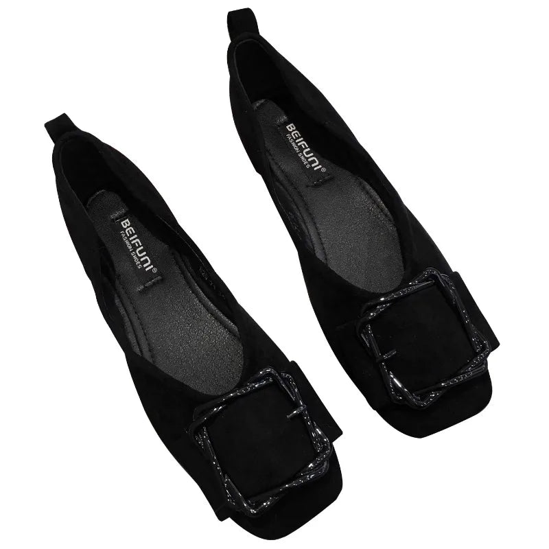 Flat shoes for women 2025 Spring and Autumn new spring Autumn black light mouth women's work outdoor plus size 41 42 43 loafers Zpaxo