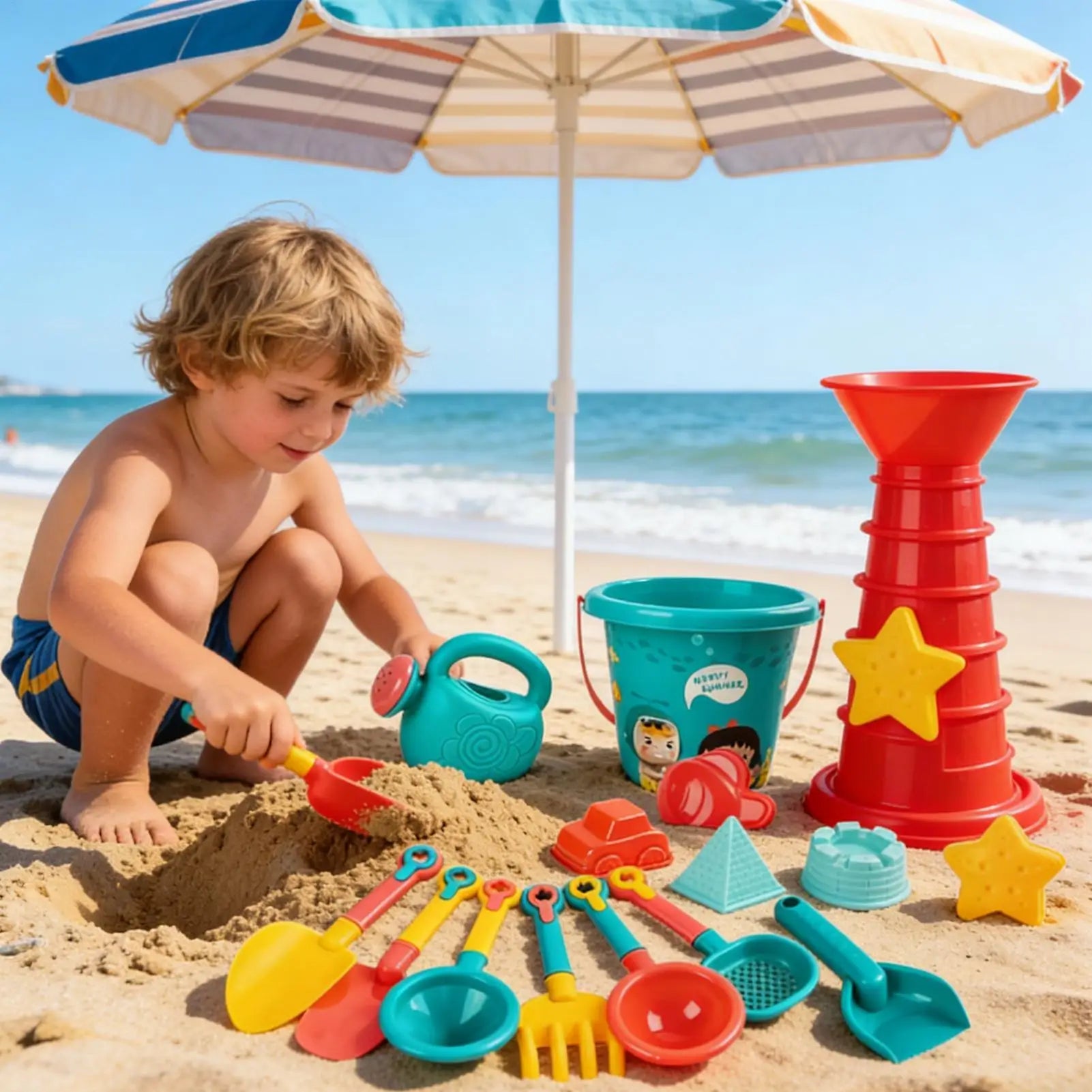 Sandbox Toys Car Mold Fun Summer Games 23-Piece Sand Beach Kids Girls Zpaxo