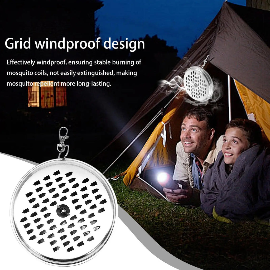 Outdoor Mosquito Coil Holder Portable Fishing Camping Hanging Plate