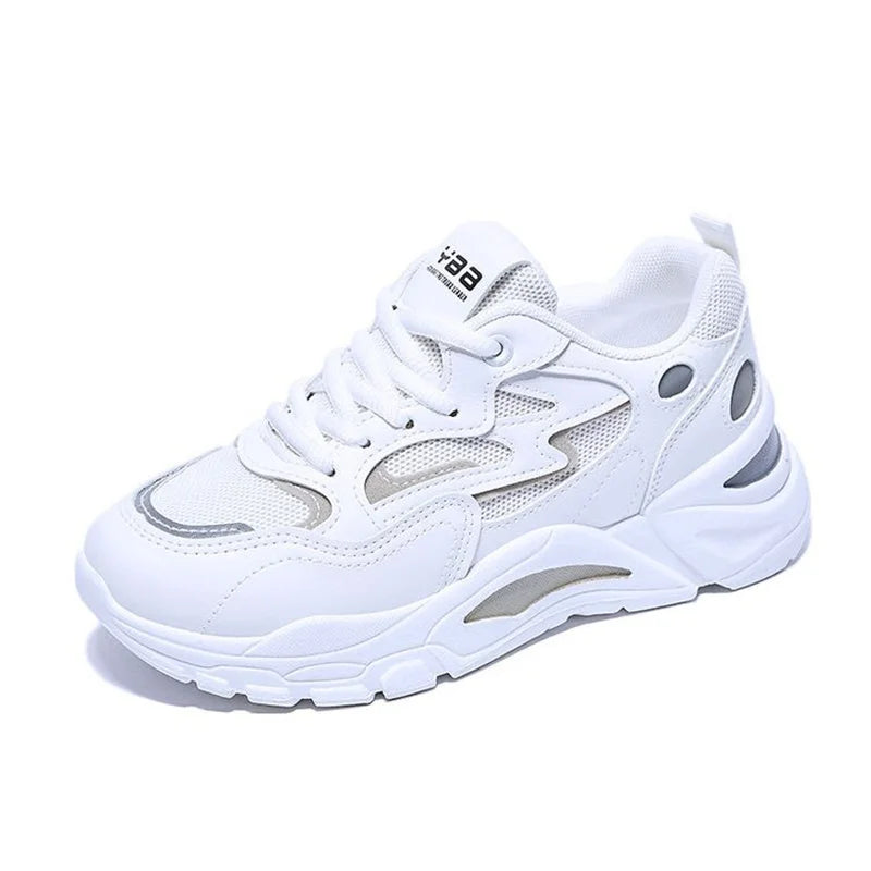 2023 Shoes Female Spring Net Breathable Stripes Hit White Sports Zpaxo
