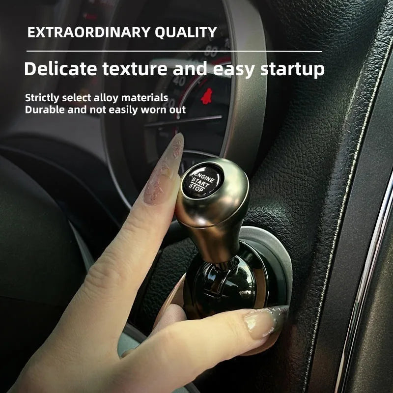 Retro Joystick Push Start Button Cover | Aluminum Car Decor