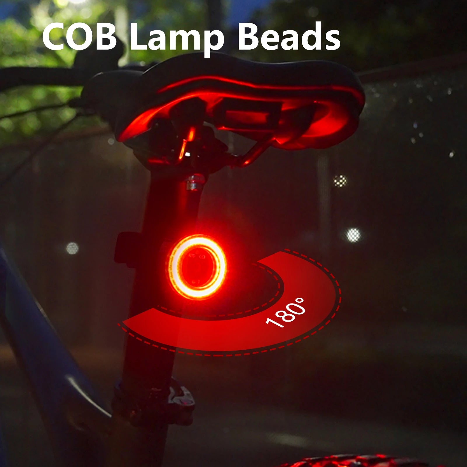 Bicycle Smart Auto Brake Sensing Light Waterproof LED Charging New Cycling Taillight Bike Rear Light Warn Bicycle Taillight Zpaxo