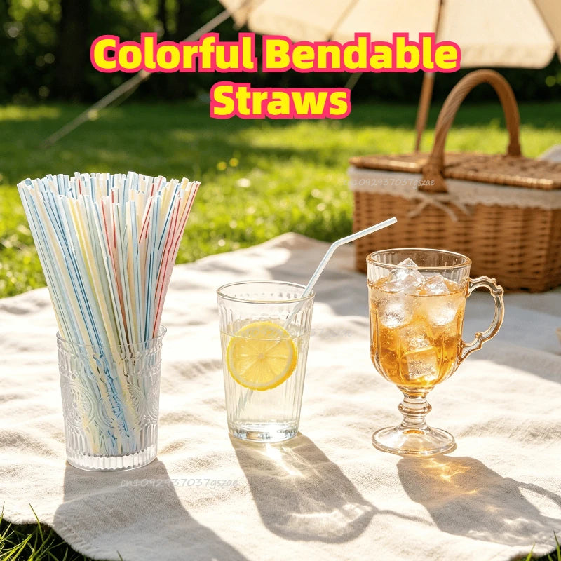 50-3000Pcs Plastic Drinking Straws Colorful & Black Drinking Straws Milk Tea Bar Party Wedding Kitchen Home Accessories Zpaxo