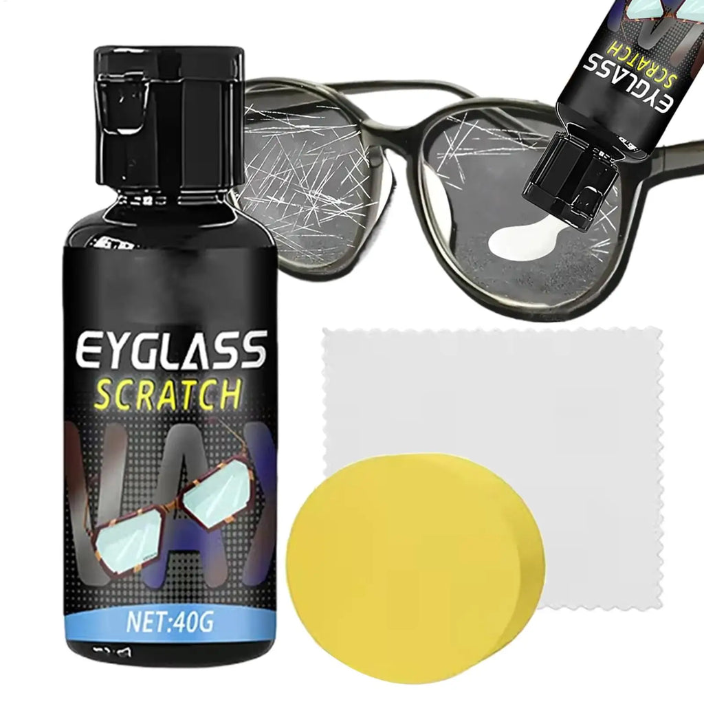 Scratch Remover Eyeglasses Lens Repair Polishing Cream Sponge Cloth