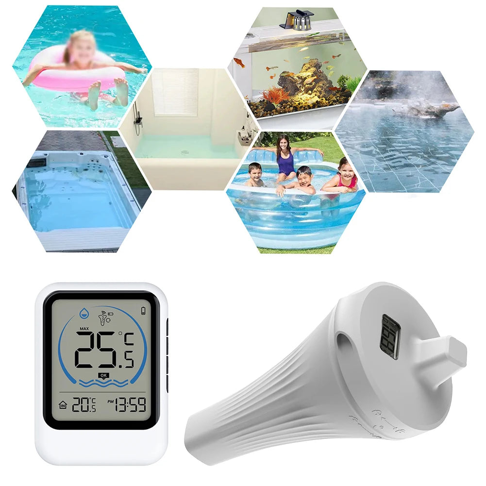 Smart Pool Thermometer Easy Read Floating Digital Ice Bath Tub Zpaxo