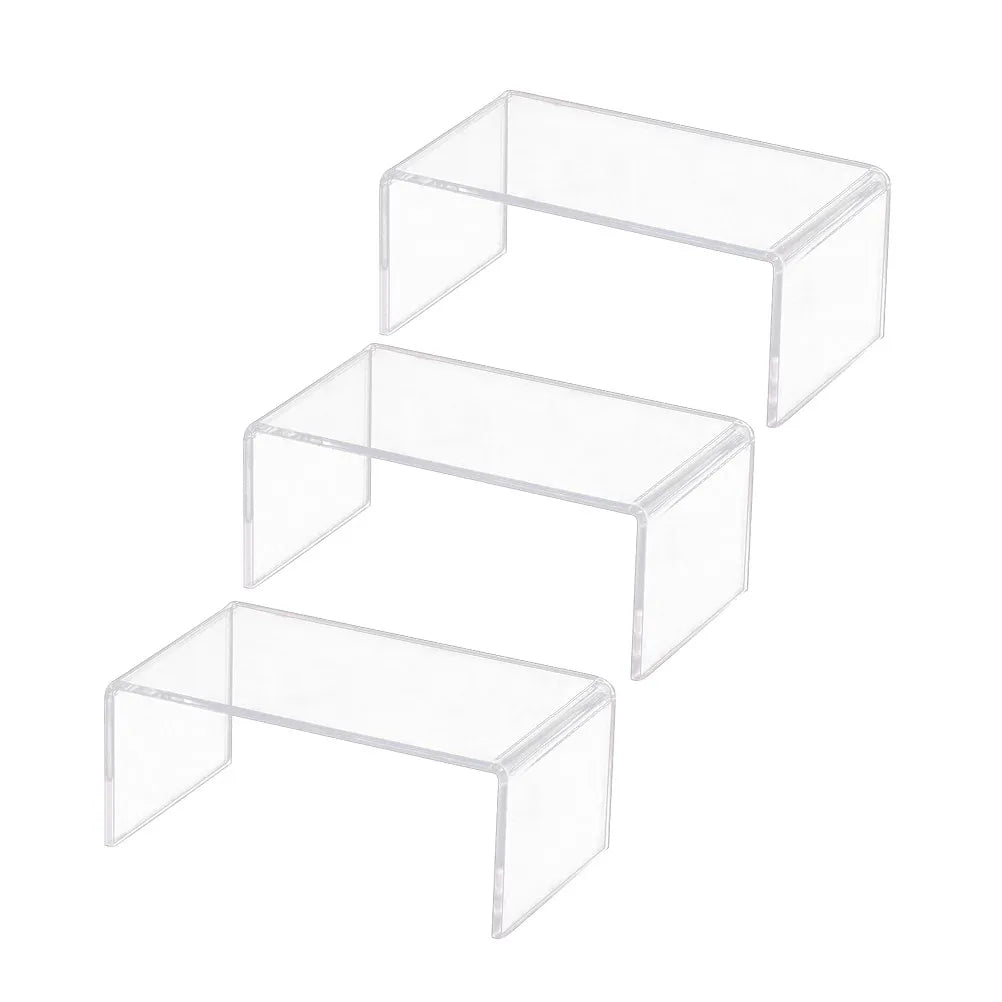 Clear Acrylic Display Risers Shoes Cosmetics Jewelry Organizers Zpaxo 20X8X6CM