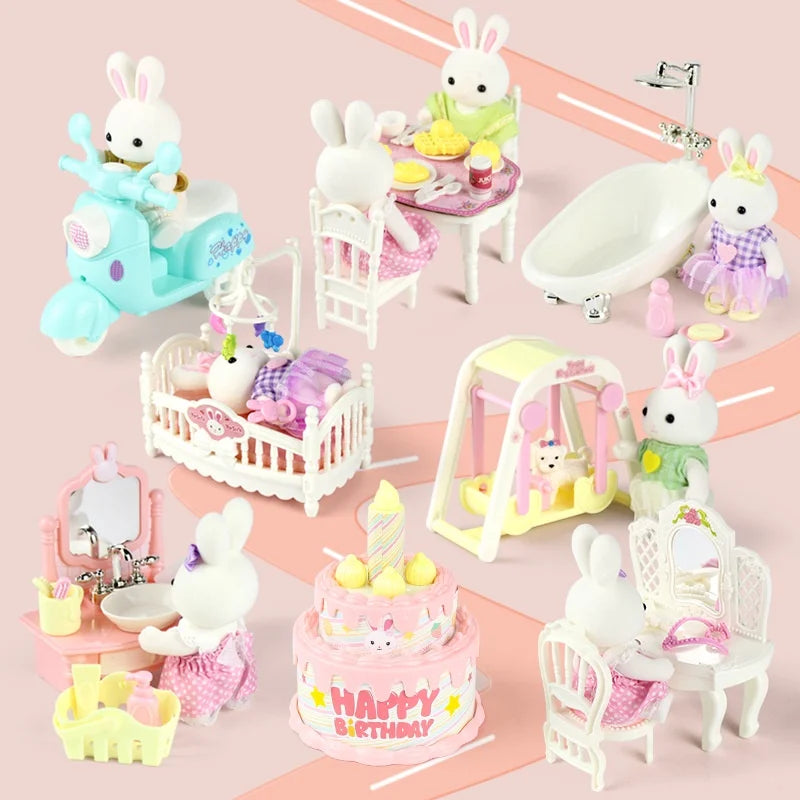 Little Rabbit Dresser Lovely Scene Play Toys Simulation Modelling