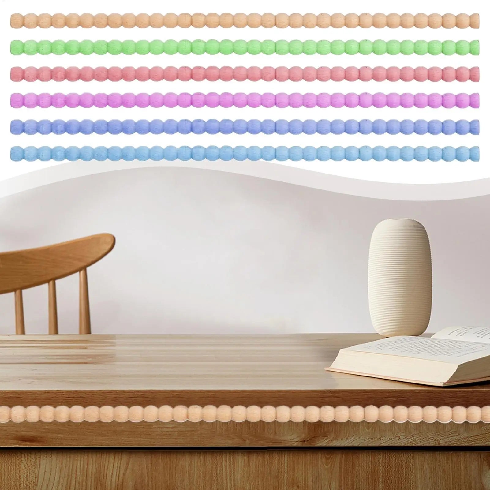 Half Round Wooden Beaded Molding Sticks Multifunctional Craft Wood