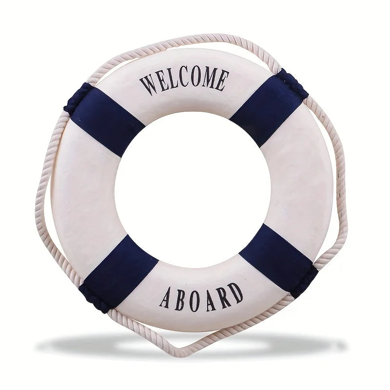 Nautical Red Blue Life Buoy Statue Room Decor Home Scene Desktop