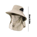 UV Protection Wide Brim Fishing Sun Hat with Neck Flap Outdoor Sun Hat Zpaxo Khaki