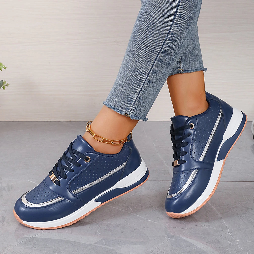 Women Sneakers 2025 New Outdoor Comfortable Shoes for Women Round Head Designer Loafers Lightweight Casual Sneakers for Women Zpaxo Blue 43