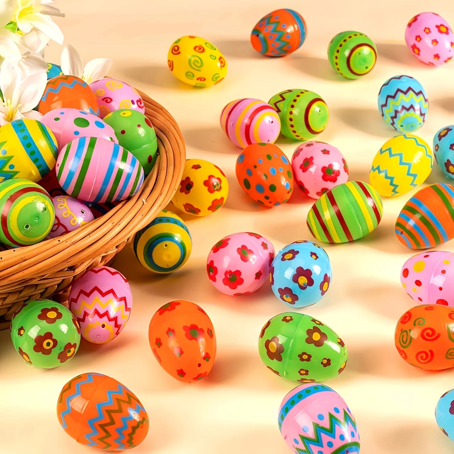 12 Golden Easter Eggs Plastic Empty Egg Party Yard Game Prizes