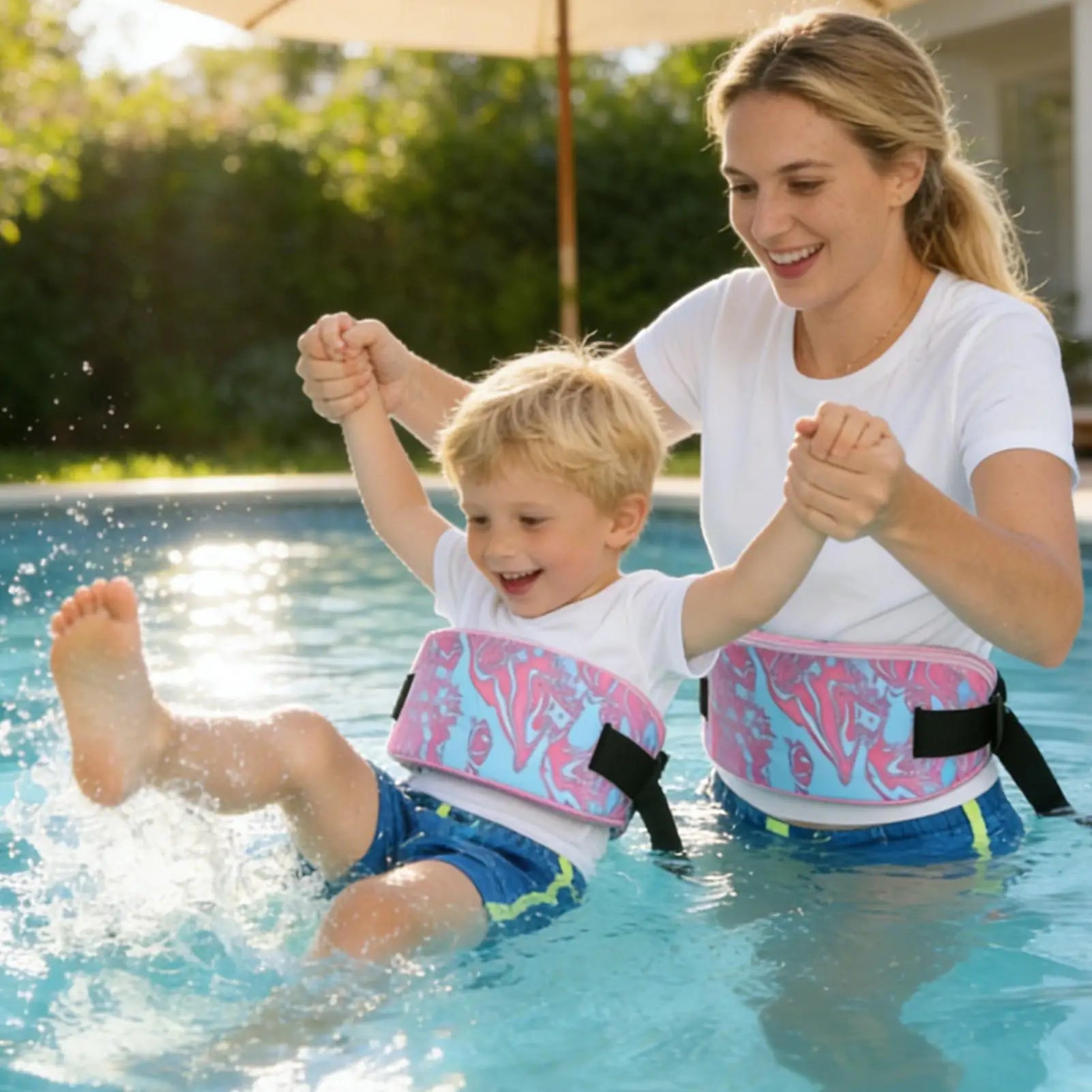 Density EVA Adjustable Swim Belt Waist Buoyancy Trainer Flotation Aid