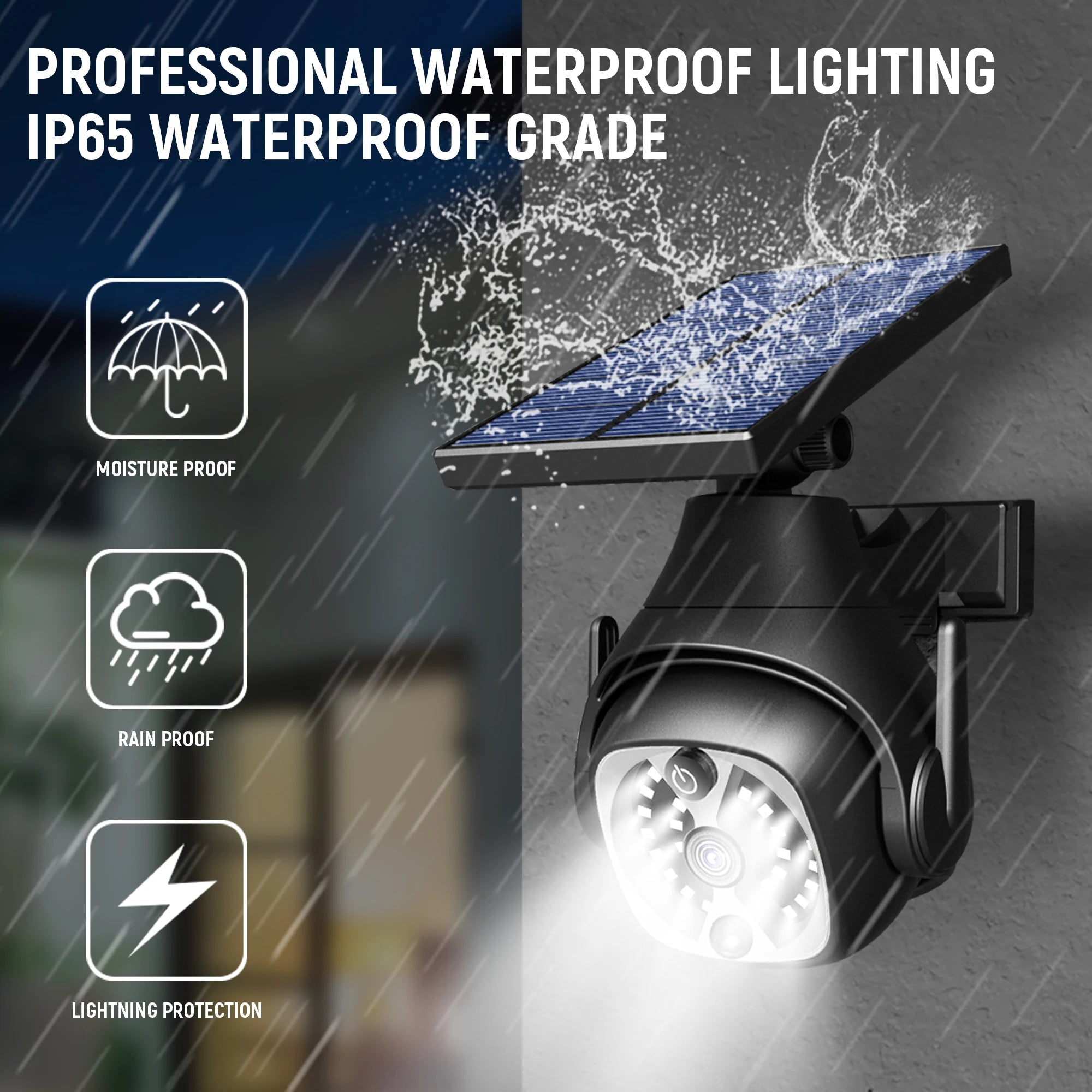 Solar Wall Light Simulation Monitoring Camera 3 Modes Waterproof IP65 Zpaxo