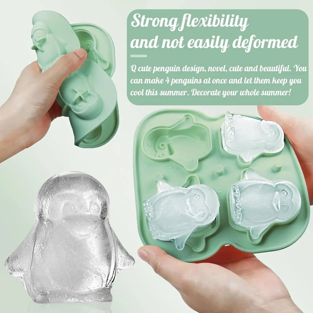 Penguin Ice Cube Mold Large Thick Silicone Whiskey Fun Shape Suitable Zpaxo