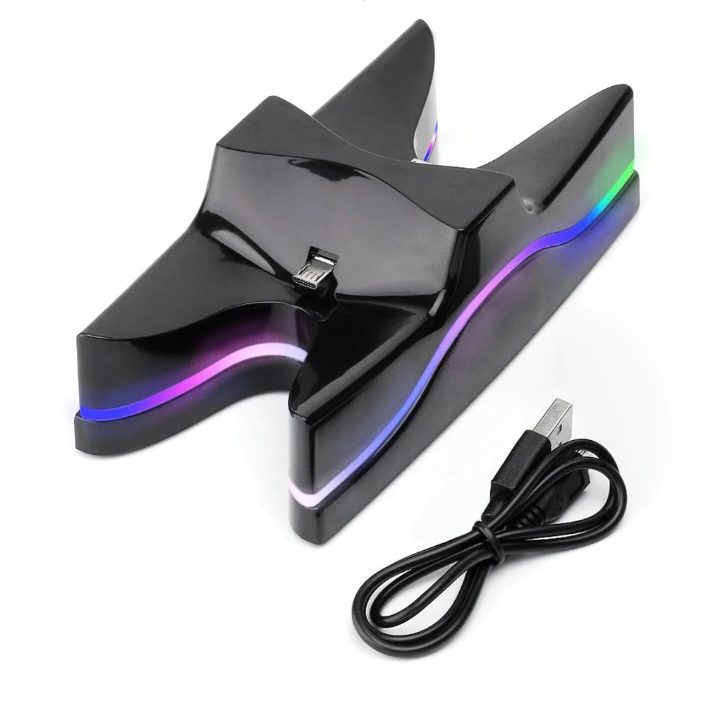 Charging Stand Dock for PS4 Controller LED Dual Charger Station for PlayStation 4 Gamepad Stand w/ USB Cable for PS4 Accessories Zpaxo