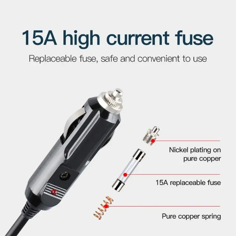 652F Professional Male Plug Cigarette Outlet Replacement Cigarette Plug for Car Inverter Tire Inflator Zpaxo
