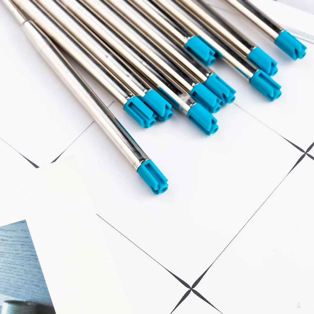 5/20pcs High Quality 1.0mm Metal Ballpoint Pen Replace Refills Blue Black Red Ink Smooth Writing For Office Stationery Supplies Zpaxo