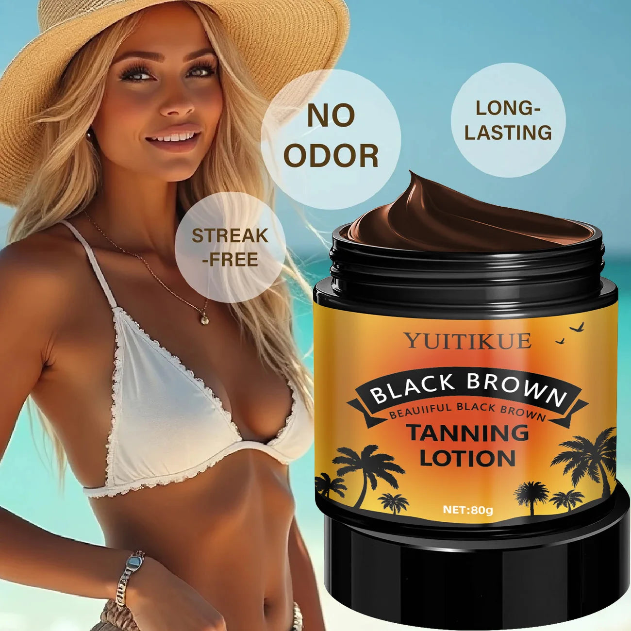 YUITIKUE Sunless Self-Tanning Lotion 80g – All Skin Tones Self Tanning Lotion Zpaxo