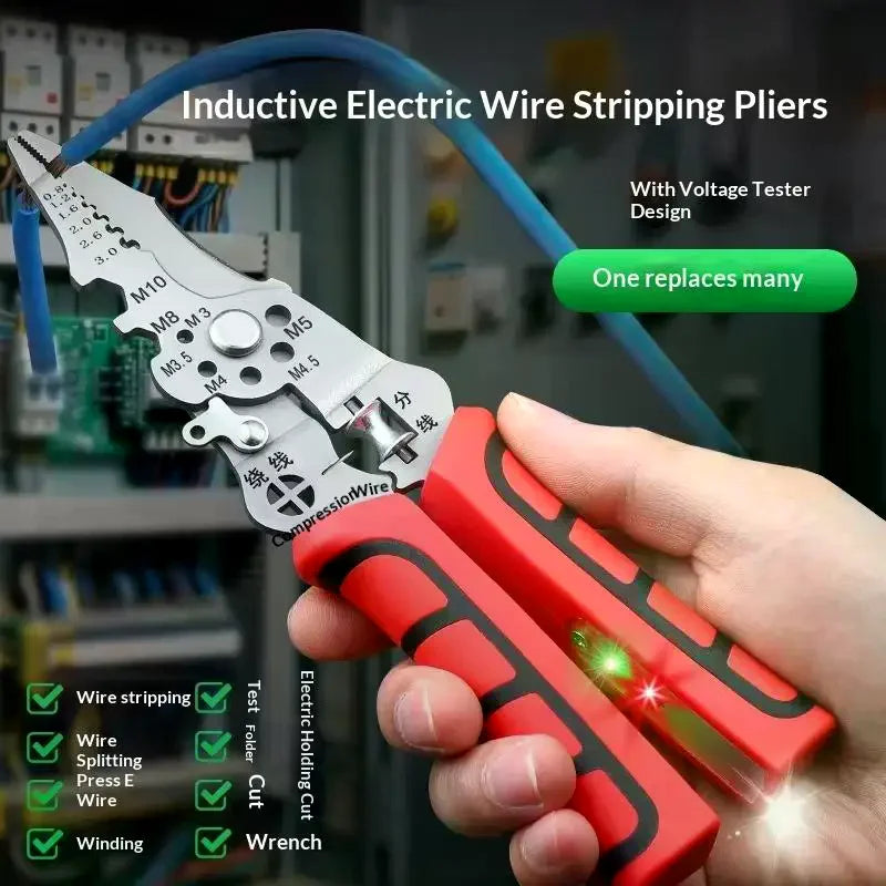 Foldable Cable Cutter Crimper Tool 1 Wire Stripper Electrical Test Zpaxo