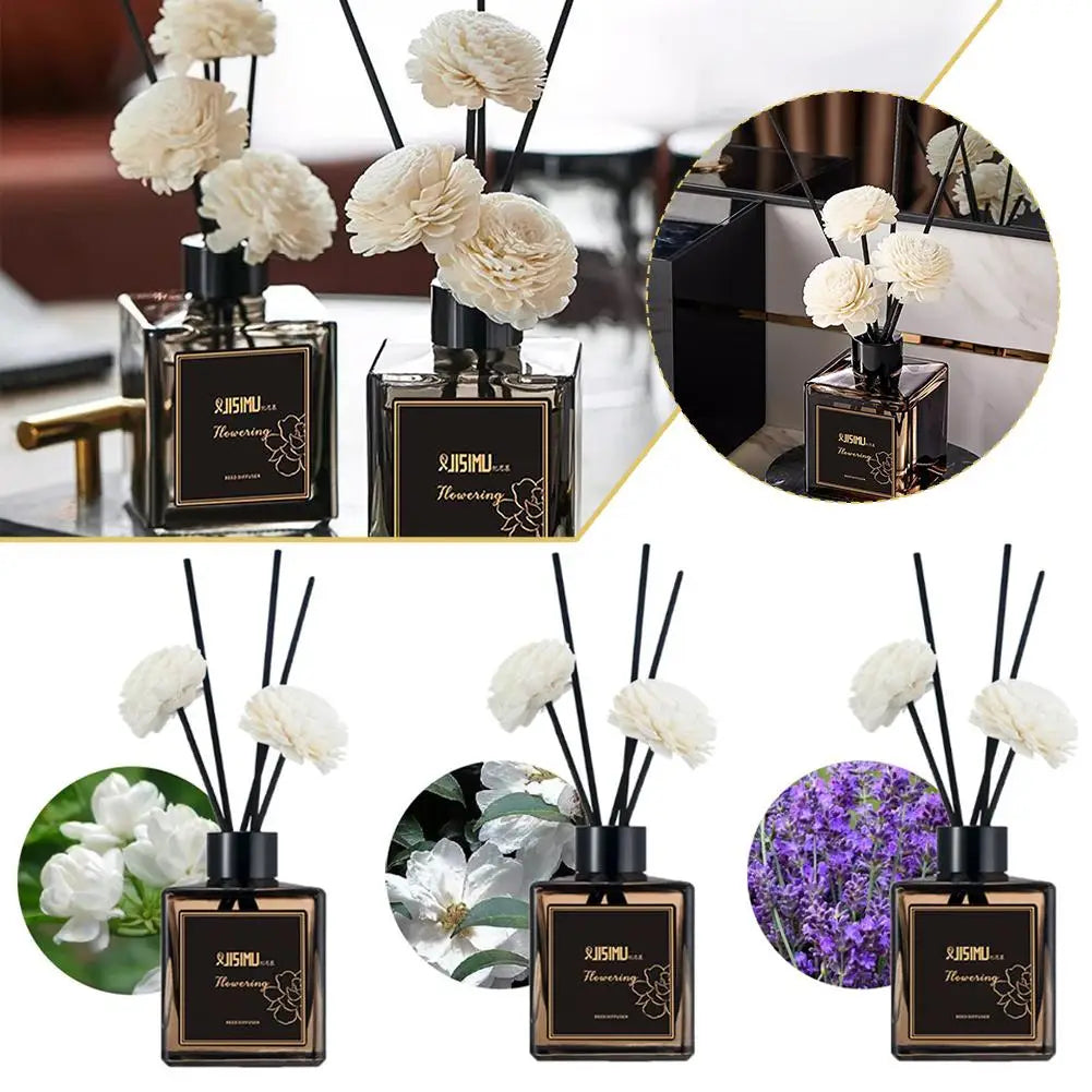 50ml Flameless Reed Diffuser | Natural Essential Oil Air Freshener Reed Diffuser Set Zpaxo