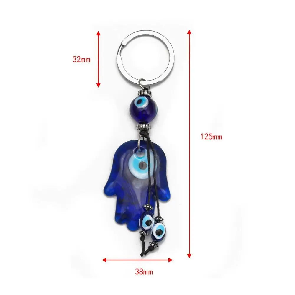 Fashion Retro Feather Chain Good Lucky Palm Ornament Key Ring Car Key Pendant Demon Eye Key Chain Zpaxo