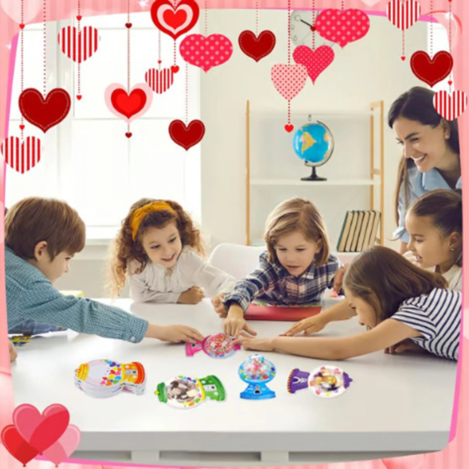 36 Candy Cards Funny Valentine Greeting Plastic Domes Party Exchange