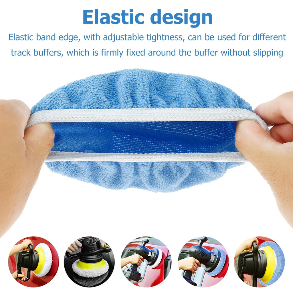 10PCS Polishing Pads Elastic Adjustable Anti-slip Polishing Bonnet Car Wax Cover Kit Buffer Buffing Pad Detail Clean Accessories Zpaxo