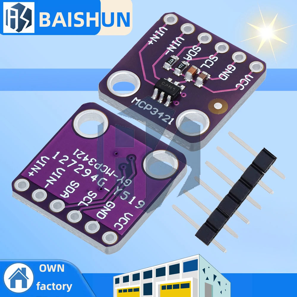 MCP3421 I2C Delta-Sigma ADC Evaluation Module - SOT23-6 Board for PICkit Serial Analyzer (Model: GY-MCP3421) Zpaxo 5PCS